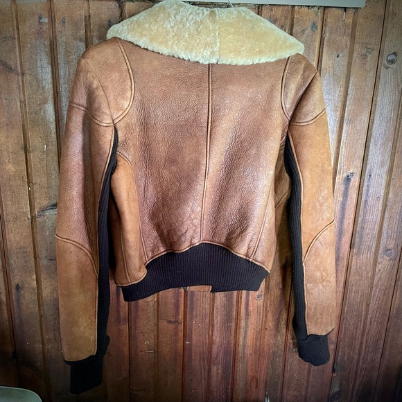 🚫SOLD🚫Doma Shearling Leather Jacket Coat Bomber - Picture 4 of 14